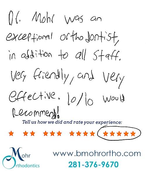 Mohr Orthodontics review by Luc B. in Spring, TX on November 04, 2016