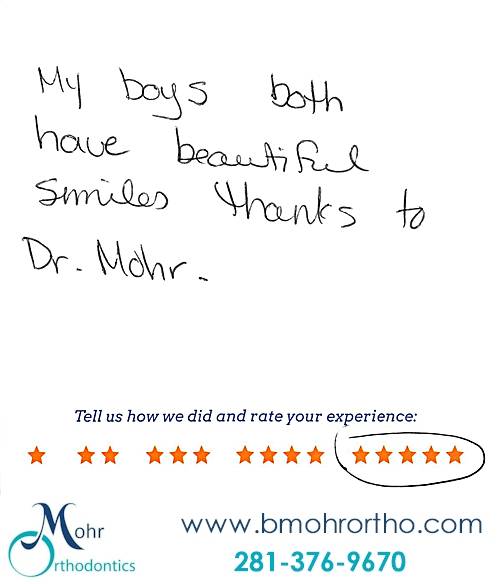 Mohr Orthodontics review by Denese H. in Spring, TX on November 04, 2016