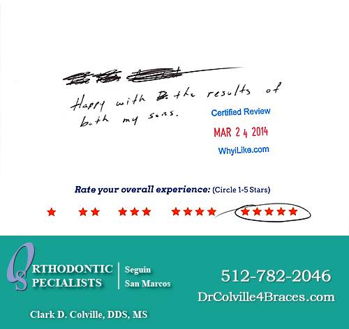 Orthodontic Specialists of San Marcos review by Frank B. in San Marcos, TX on March 24, 2014