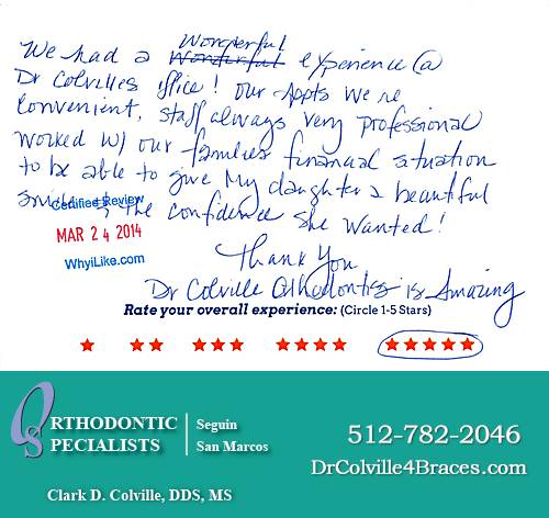 Orthodontic Specialists of San Marcos review by Tiffane S. in San Marcos, TX on March 24, 2014