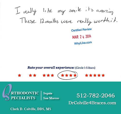 Orthodontic Specialists of San Marcos review by Cody T. in San Marcos, TX on March 24, 2014