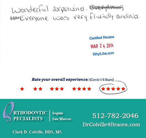 Orthodontic Specialists of San Marcos review by Letha V. in San Marcos, TX on March 24, 2014
