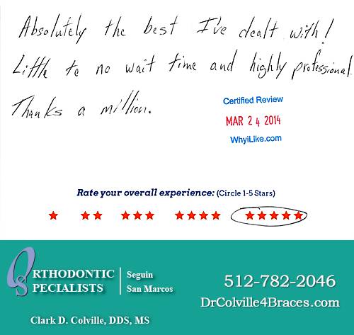 Orthodontic Specialists of San Marcos review by Ryan W. in San Marcos, TX on March 24, 2014