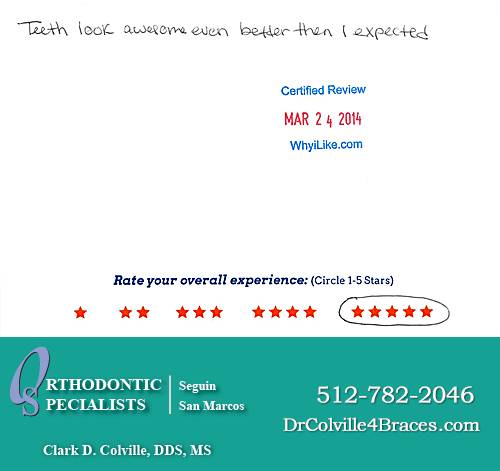 Orthodontic Specialists of San Marcos review by Jessica B. in San Marcos, TX on March 24, 2014