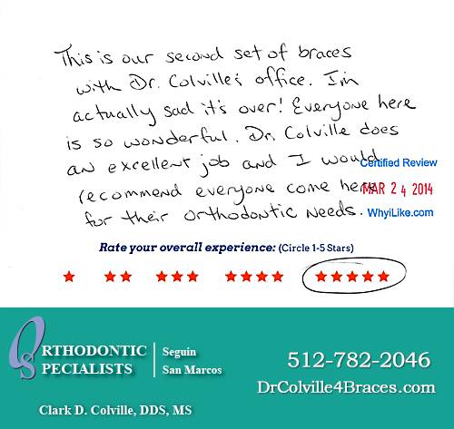 Orthodontic Specialists of San Marcos review by Vanessa N. in San Marcos, TX on March 24, 2014
