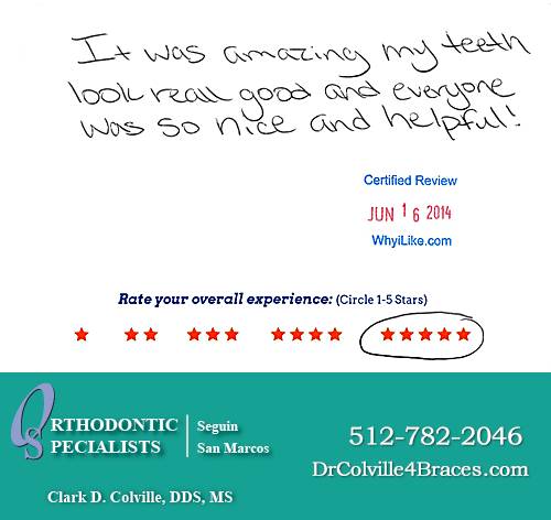 Orthodontic Specialists of San Marcos review by Bailee S. in San Marcos, TX on June 16, 2014