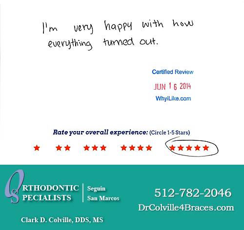 Orthodontic Specialists of San Marcos review by Abigail R. in San Marcos, TX on June 16, 2014