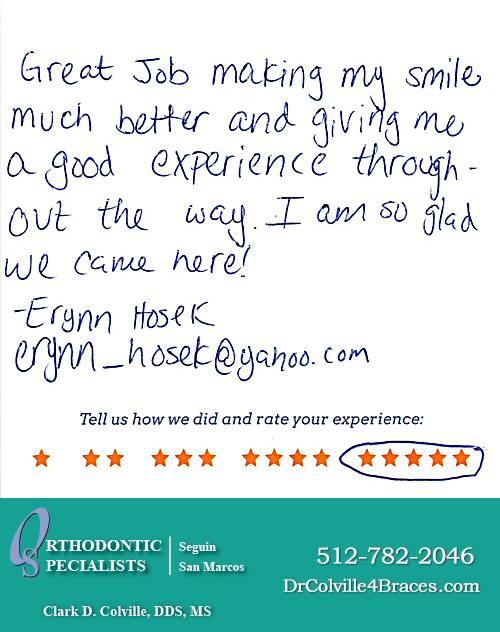 Orthodontic Specialists of San Marcos review by Erynn H. in San Marcos, TX on January 20, 2015