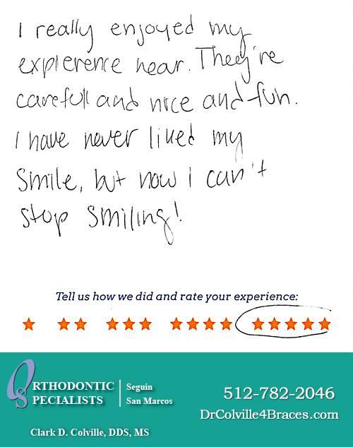 Orthodontic Specialists of San Marcos review by Rebekah D. in San Marcos, TX on February 17, 2015