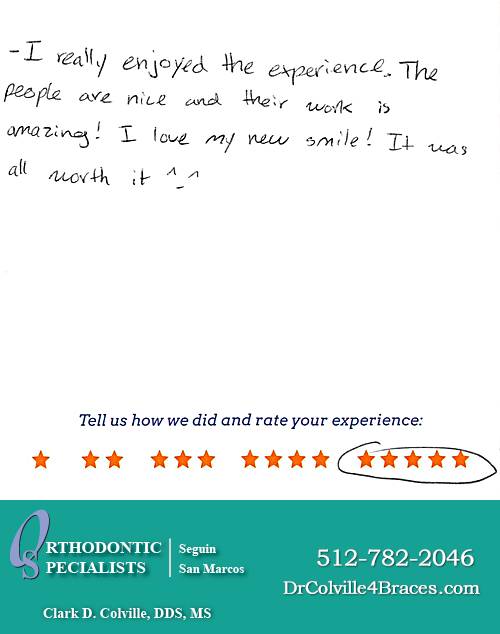 Orthodontic Specialists of San Marcos review by Sarah D. in San Marcos, TX on February 17, 2015