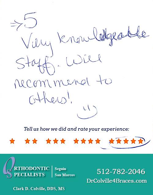 Orthodontic Specialists of San Marcos review by Lundy A. in San Marcos, TX on March 05, 2015