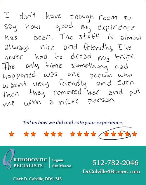 Orthodontic Specialists of San Marcos review by Nikki P. in San Marcos, TX on May 11, 2015