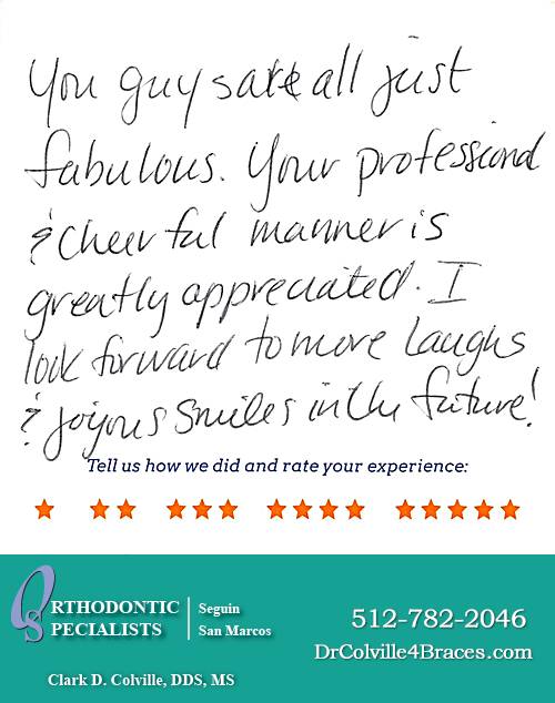 Orthodontic Specialists of San Marcos review by Brenda P. in San Marcos, TX on May 11, 2015