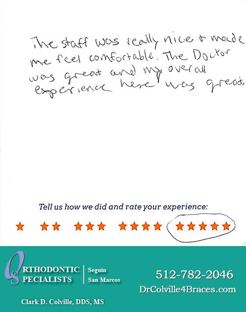 Orthodontic Specialists of San Marcos review by Lauren S. in San Marcos, TX on May 11, 2015