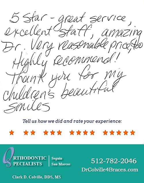 Orthodontic Specialists of San Marcos review by Therese N. in San Marcos, TX on May 11, 2015