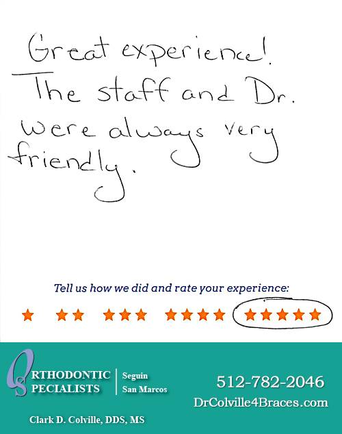 Orthodontic Specialists of San Marcos review by Tammy K. in San Marcos, TX on August 17, 2015