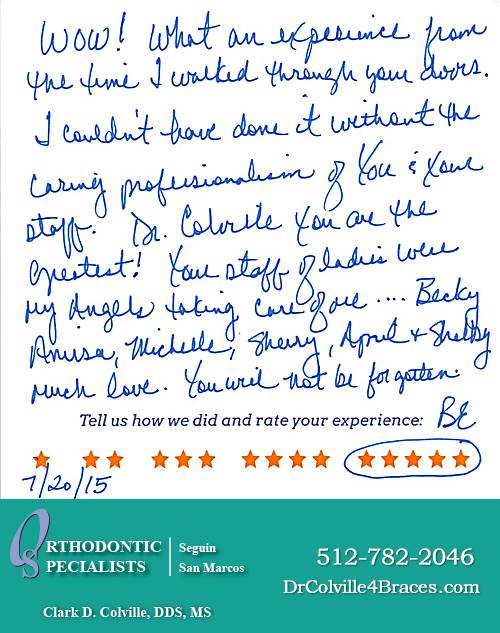 Orthodontic Specialists of San Marcos review by Brenda E. in San Marcos, TX on August 17, 2015