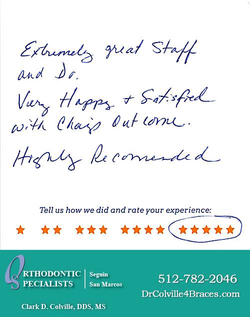 Orthodontic Specialists of San Marcos review by Cara R. in San Marcos, TX on August 17, 2015
