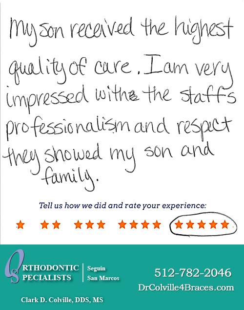 Orthodontic Specialists of San Marcos review by Becky V. in San Marcos, TX on August 17, 2015