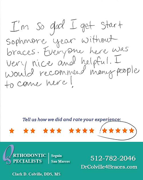 Orthodontic Specialists of San Marcos review by Tiffany T. in San Marcos, TX on August 17, 2015