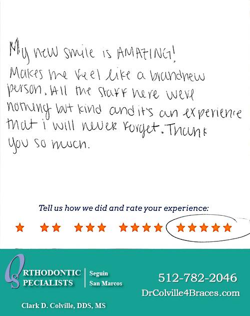 Orthodontic Specialists of San Marcos review by Claudia G. in San Marcos, TX on February 17, 2016