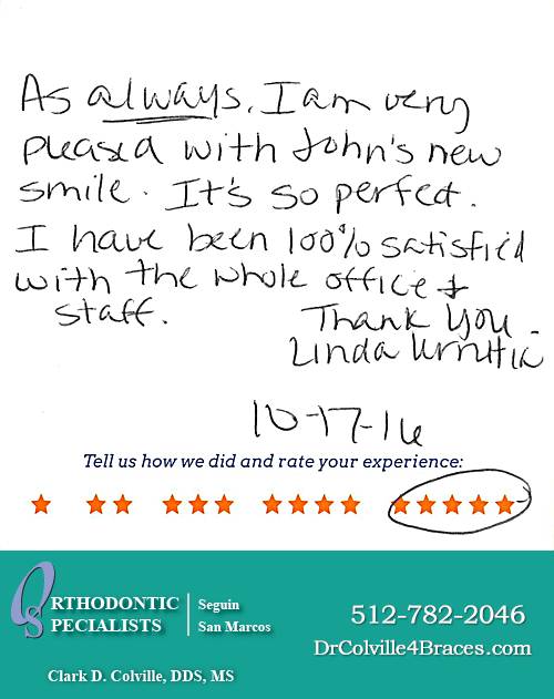 Orthodontic Specialists of San Marcos review by Linda U. in San Marcos, TX on April 01, 2017