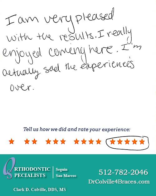 Orthodontic Specialists of San Marcos review by Cheyenne N. in San Marcos, TX on April 01, 2017