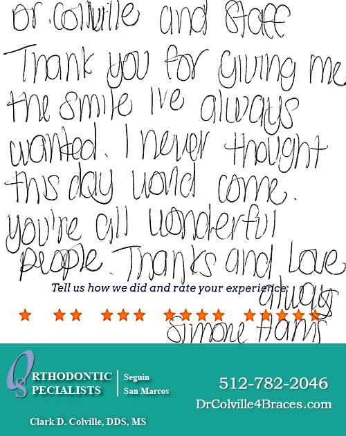 Orthodontic Specialists of San Marcos review by Simone H. in San Marcos, TX on April 01, 2017