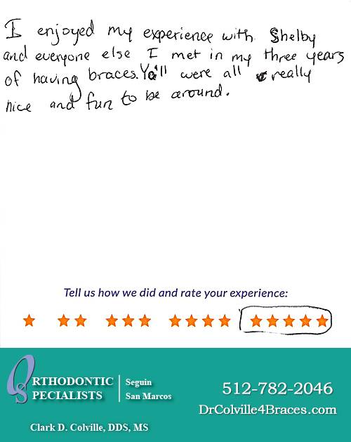 Orthodontic Specialists of San Marcos review by Sydney H. in San Marcos, TX on November 10, 2017
