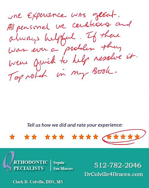 Orthodontic Specialists of San Marcos review by John H. in San Marcos, TX on November 10, 2017