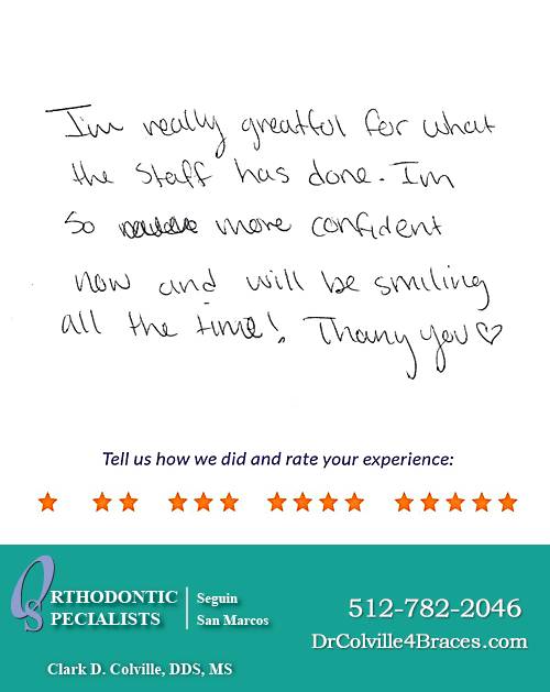Orthodontic Specialists of San Marcos review by Deyanira S. in San Marcos, TX on November 30, 2017