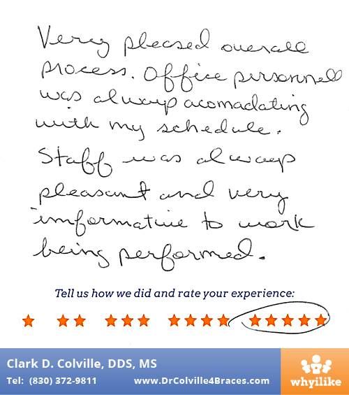 Orthodontic Specialists of Seguin review by Luis R. in Seguin, TX on January 06, 2015