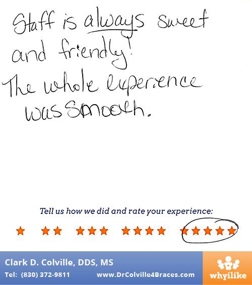 Orthodontic Specialists of Seguin review by Sarah H. in Seguin, TX on May 11, 2015