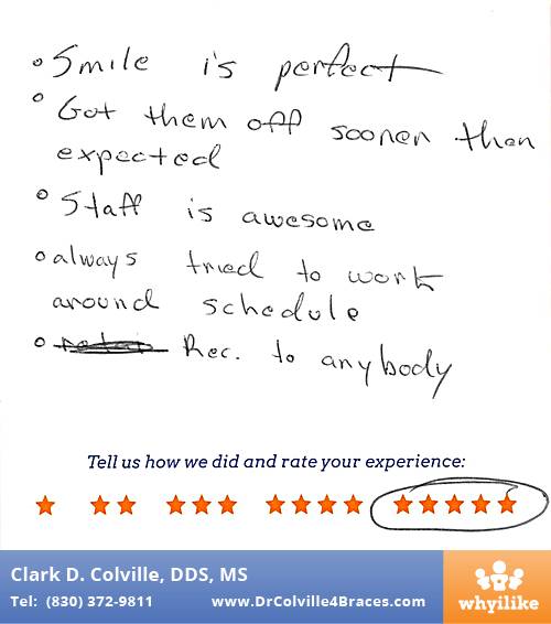 Orthodontic Specialists of Seguin review by Elijah D. in Seguin, TX on July 06, 2015