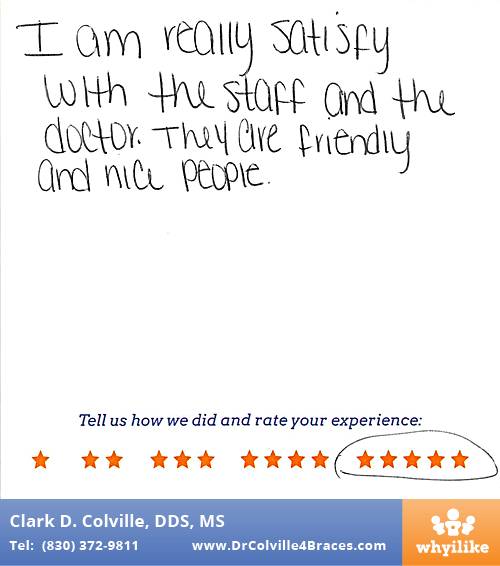 Orthodontic Specialists of Seguin review by Yolanda L. in Seguin, TX on November 12, 2015