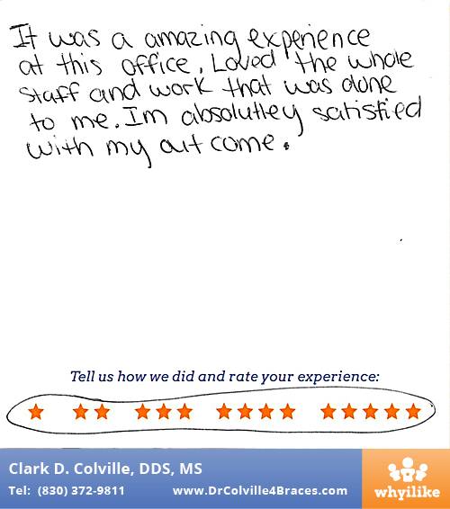 Orthodontic Specialists of Seguin review by Kimberly M. in Seguin, TX on February 17, 2016