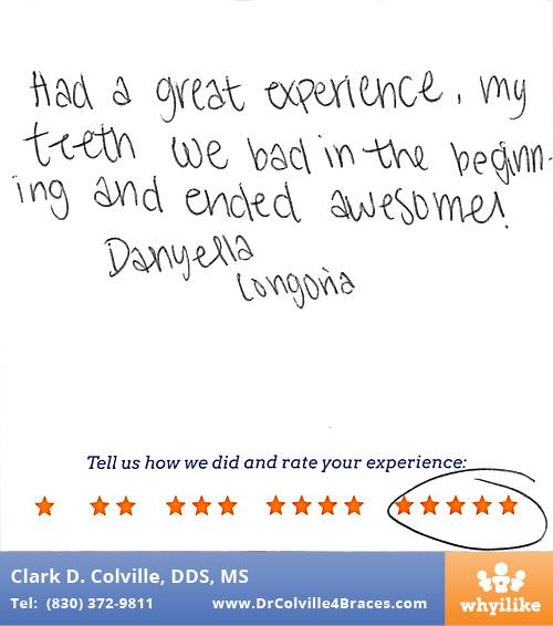Orthodontic Specialists of Seguin review by Danyella L. in Seguin, TX on February 17, 2016