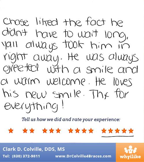 Orthodontic Specialists of Seguin review by Chase H. in Seguin, TX on February 17, 2016