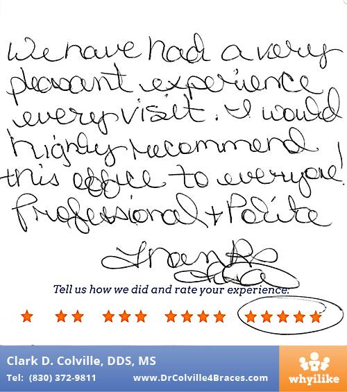 Orthodontic Specialists of Seguin review by Lisa V. in Seguin, TX on March 07, 2016