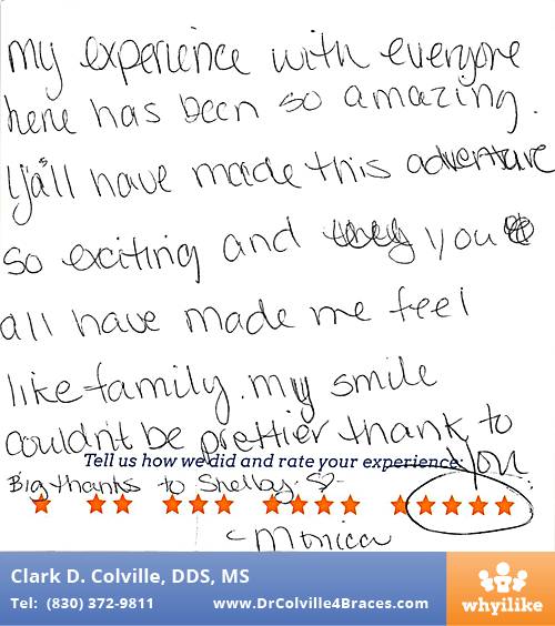 Orthodontic Specialists of Seguin review by Monica G. in Seguin, TX on March 16, 2016
