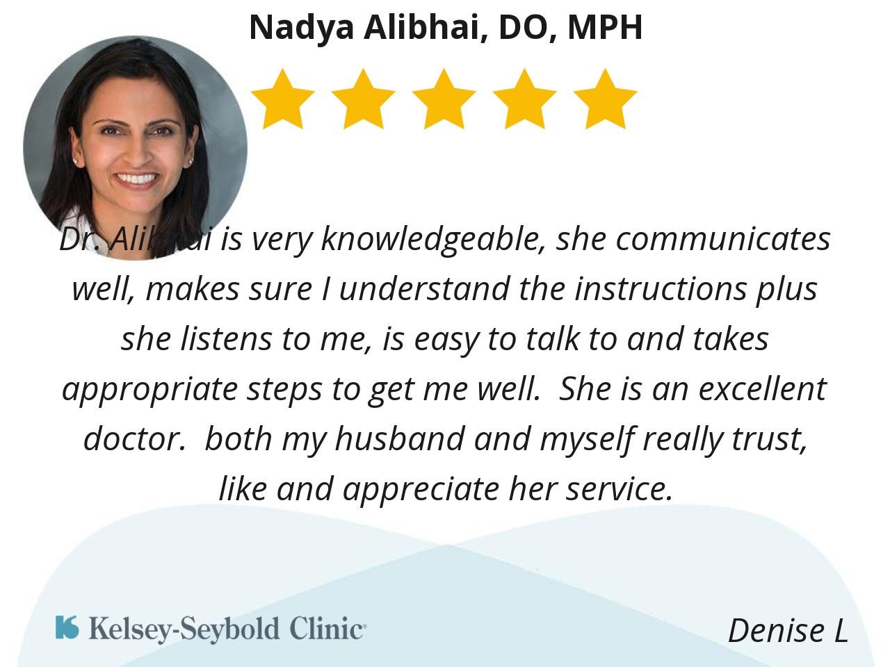 Nadya Alibhai Do Mph Sienna Clinic Internal Medicine Kelsey Seybold Clinic